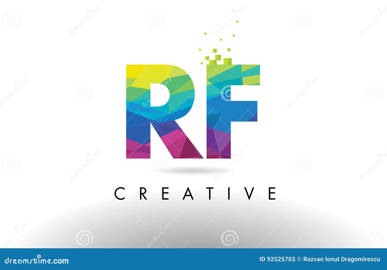 rf r f colorful letter origami triangles  .
