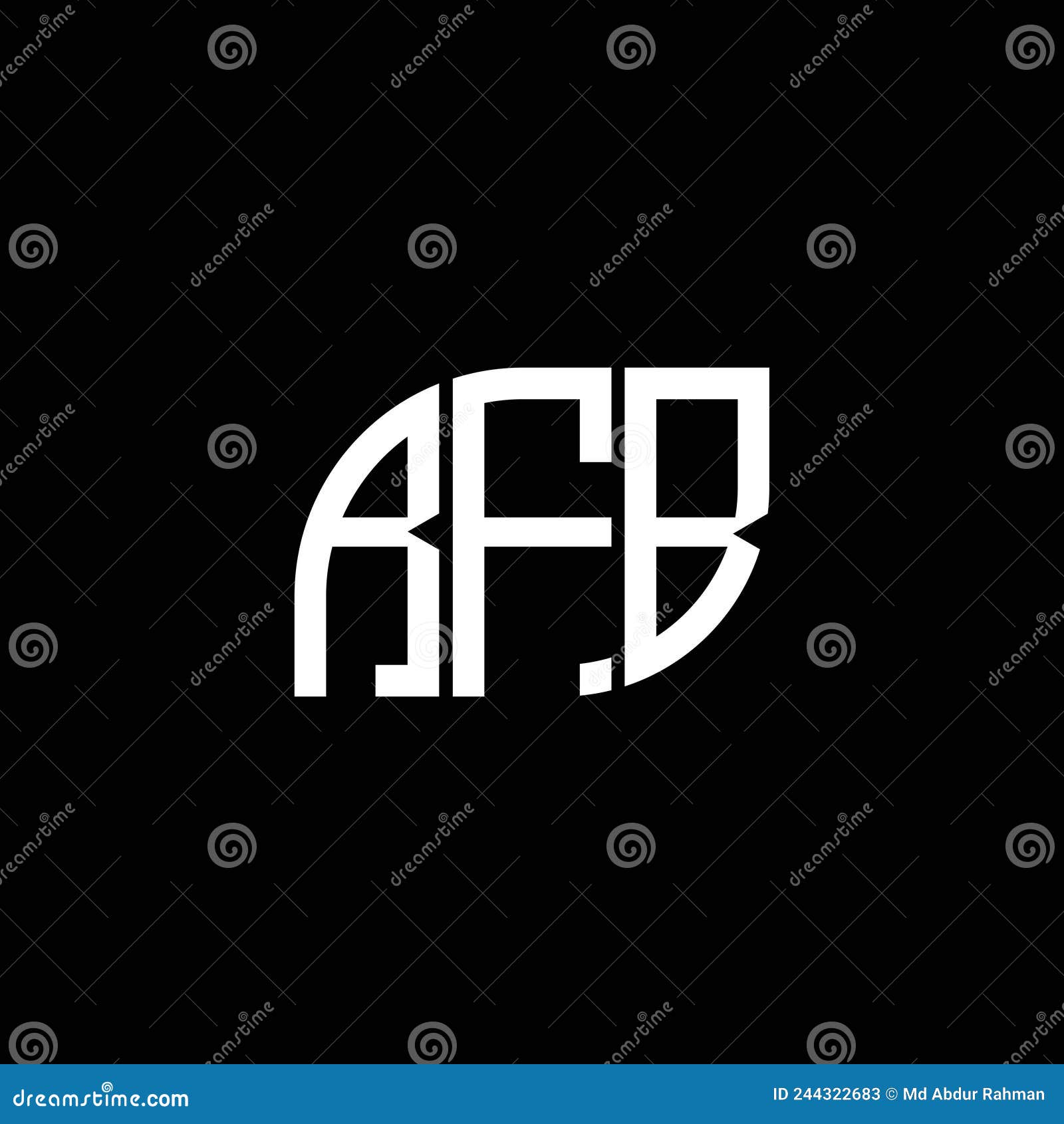 rfb letter logo  on black background. rfb creative initials letter logo concept. rfb letter .rfb letter logo  on