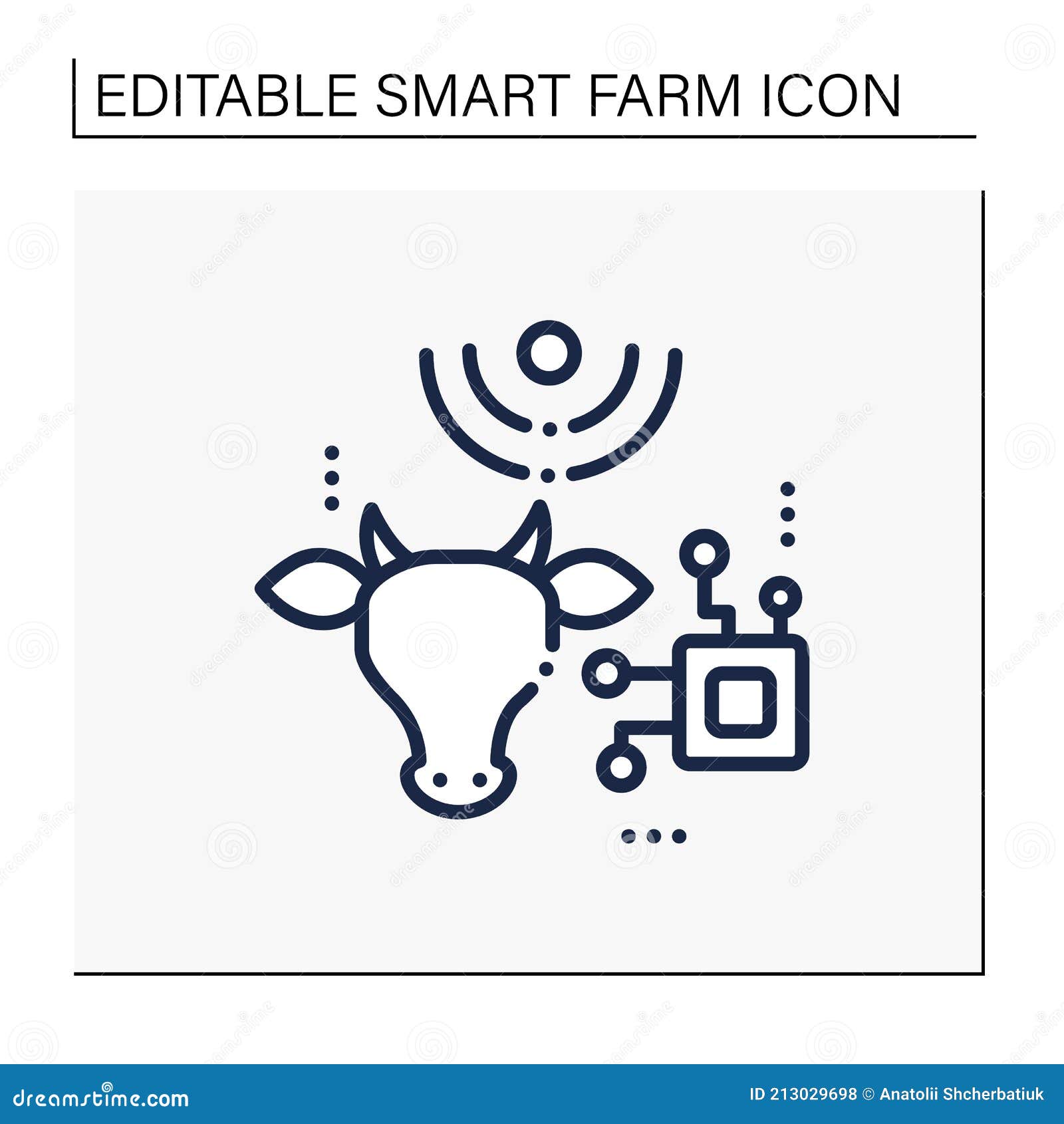 RFID Animal Identification Line Icon Stock Vector - Illustration of  agriculture, protection: 213029698