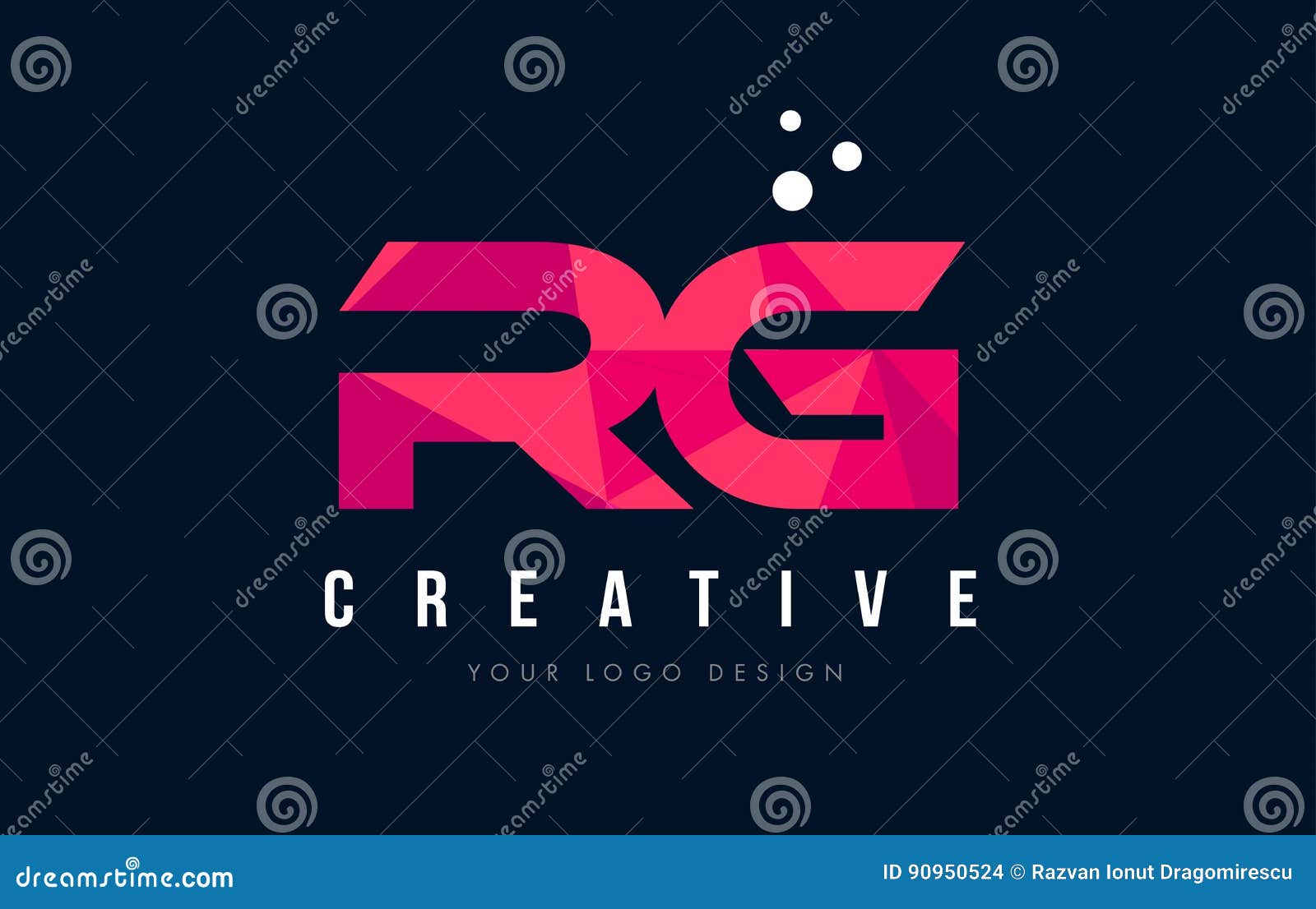 Rg R G Letter Logo With Purple Low Poly Pink Triangles Concept Stock Vector Illustration Of Brand Deco