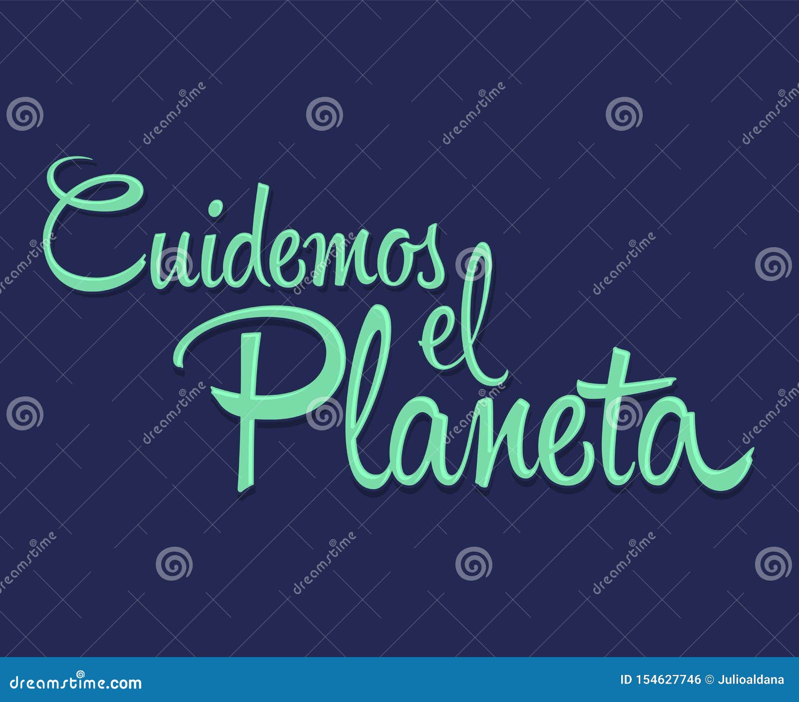 cuidemos el planeta, care for the planet spanish text  lettering.