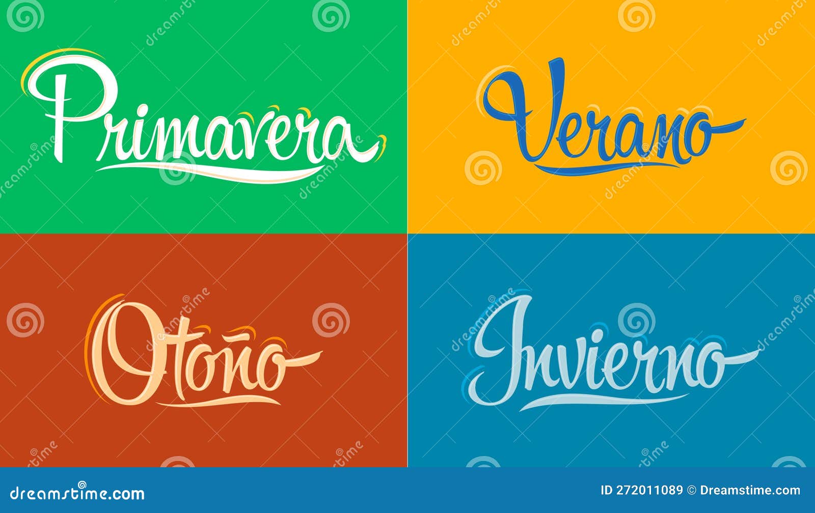 seasons of the year in spanish, primavera verano otoÃ±o invierno, spring summer autumn and winter