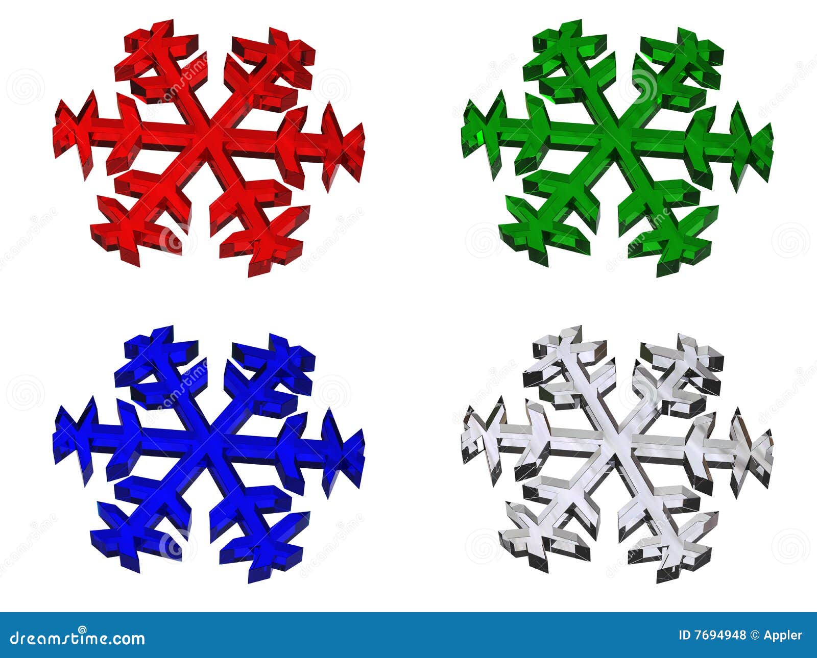 RGB snowflake stock illustration. Illustration of isolated - 7694948