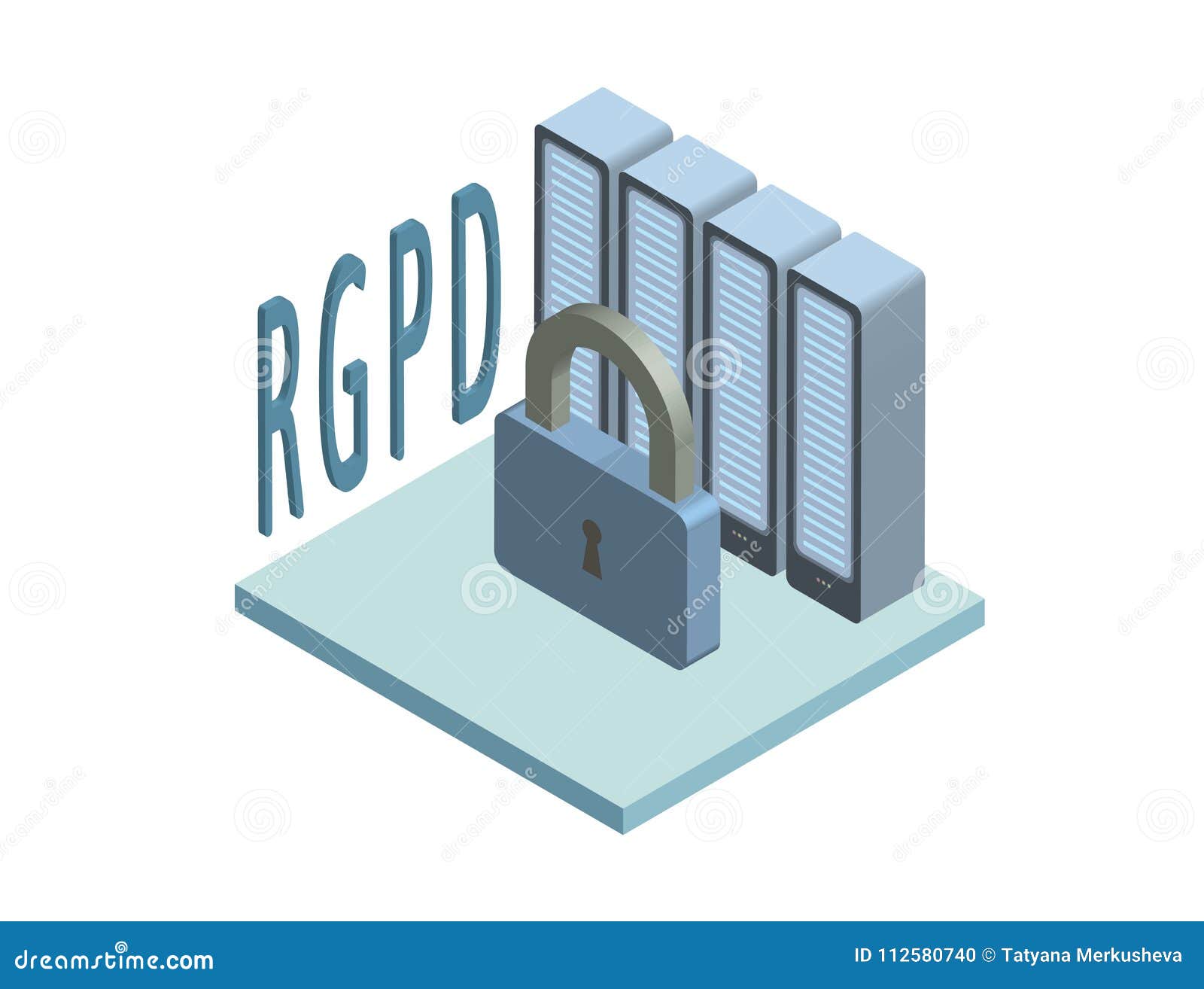 rgpd, spanish and italian version version of gdpr, regolamento generale sulla protezione dei dati. concept isometric