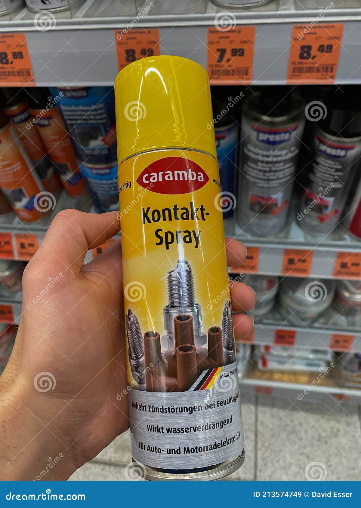 Rheinbach, Germany 17 March 2021, a Can of `Caramba` Contact Spray in the  Hands of a Customer in Front of the Shelf Focus on Editorial Stock Image -  Image of asia, 2021: 213574749