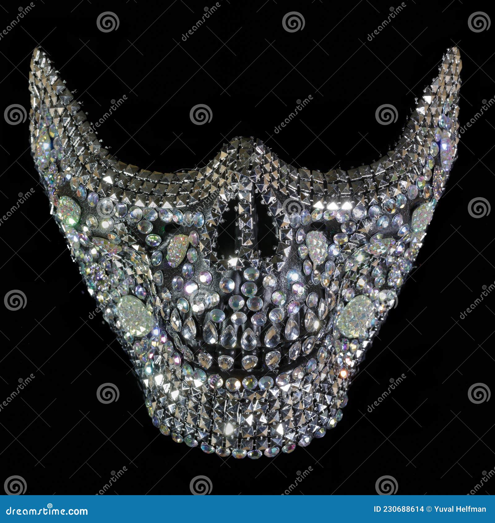 Sugar Skull Full Rhinestone Bling Face Mask