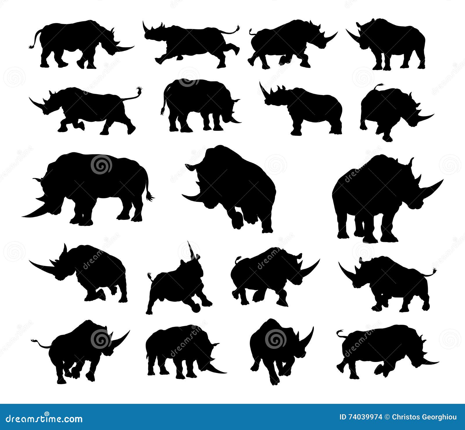 rhino animal silhouettes