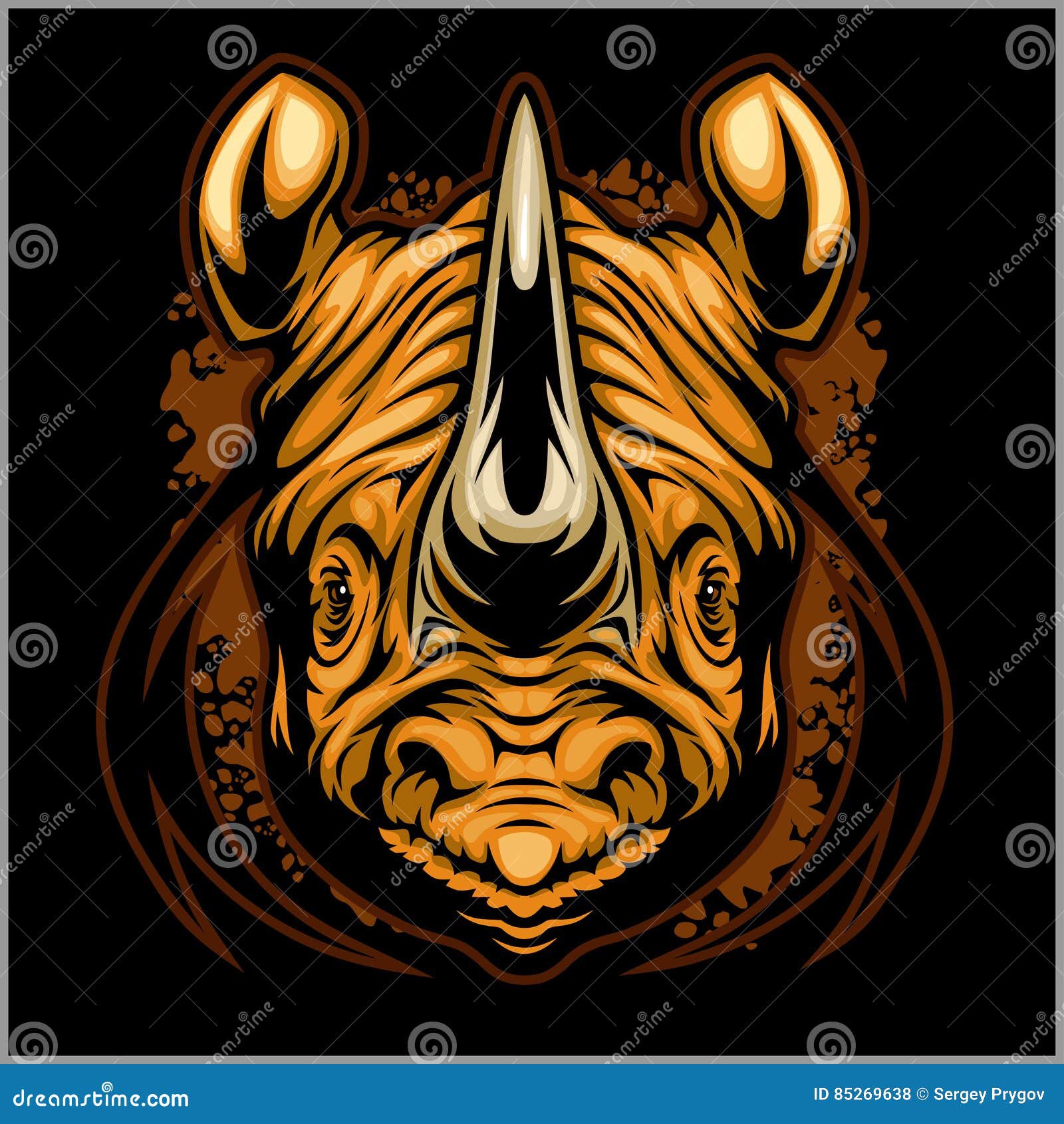 rhino athletic  complete with rhinoceros mascot  