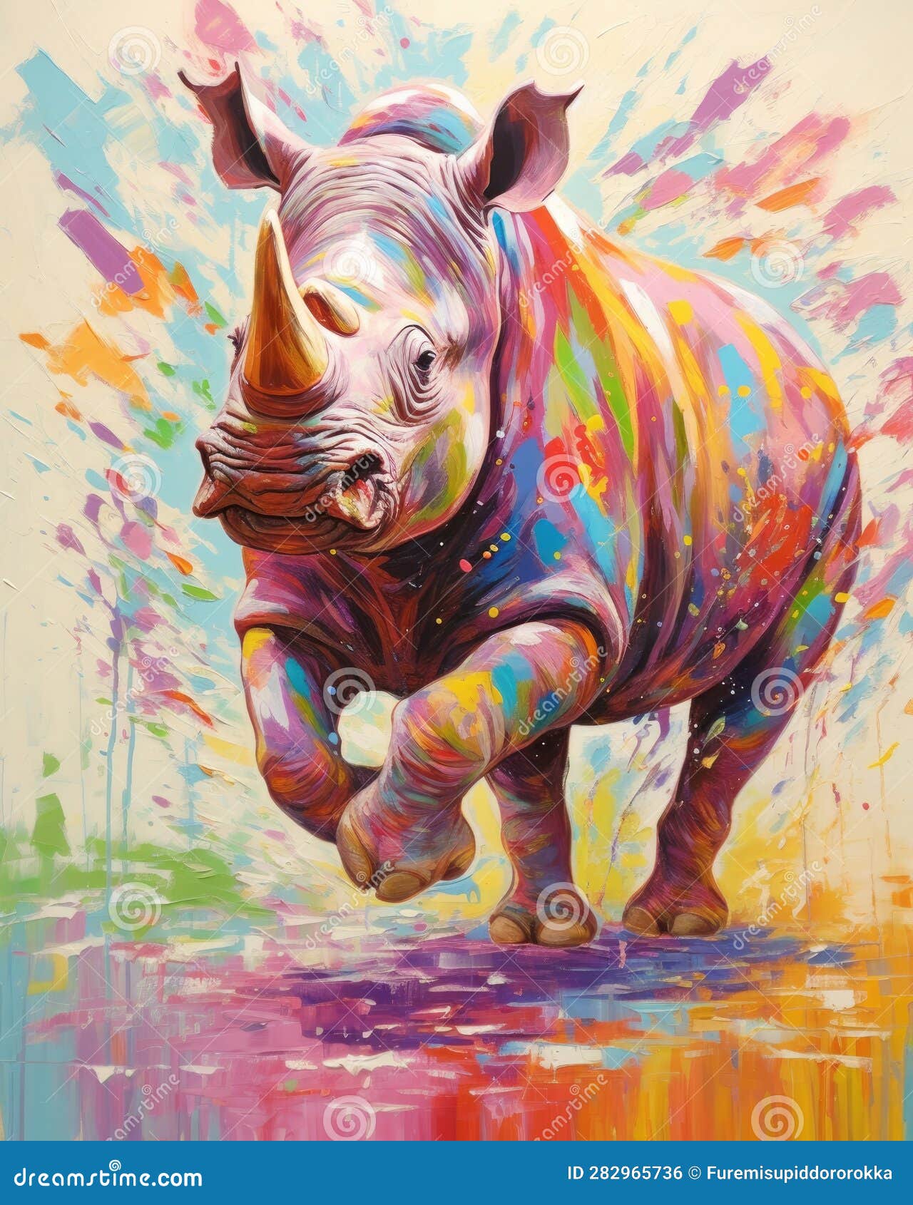 rhino form and spirit through an abstract lens. dynamic and expressive rhino print fashion  cute rhino poster