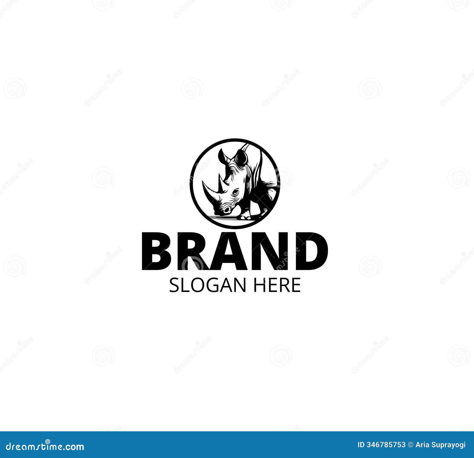 rhino logo  template black and white