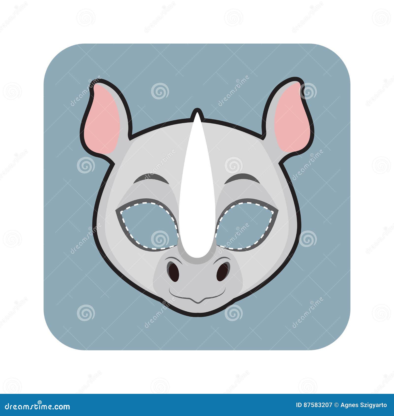 Rhino mask for festivities stock vector. Illustration of mask 87583207