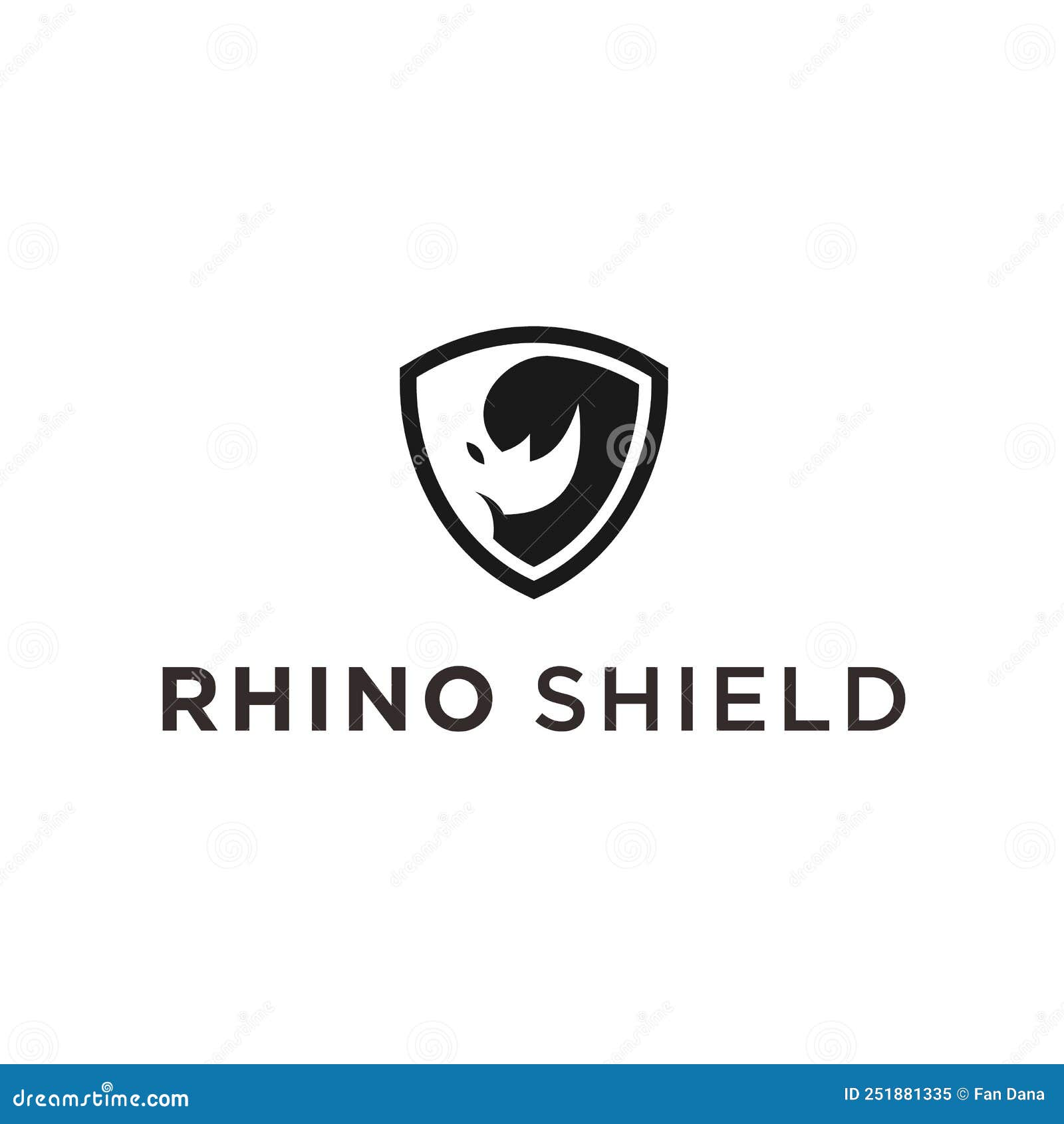 Rhino Shield Logo Design Vector Illustration Stock Vector