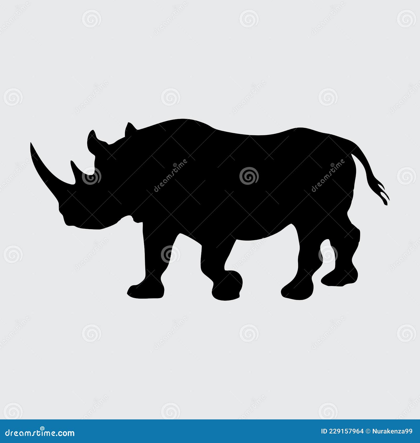 rhino silhouette, rhino  on white background