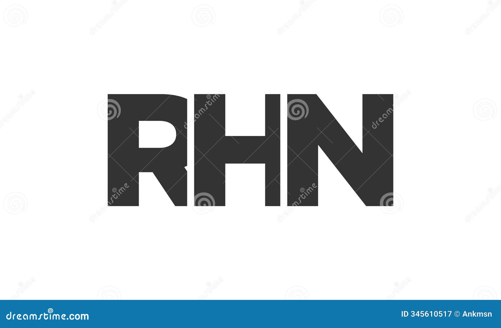 rhn logo  template with strong and modern bold text. initial based  logotype featuring simple and minimal typography.