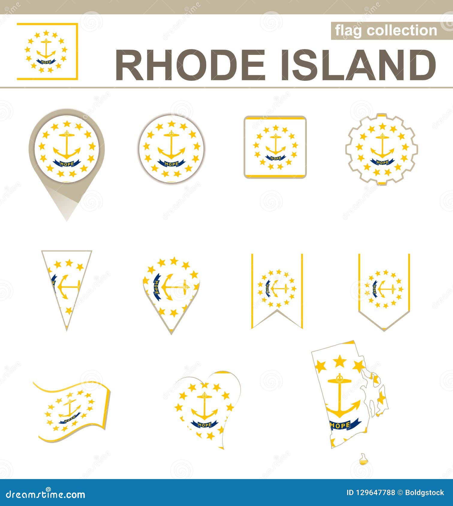 Download Rhode Island Flag Collection Stock Vector - Illustration ...