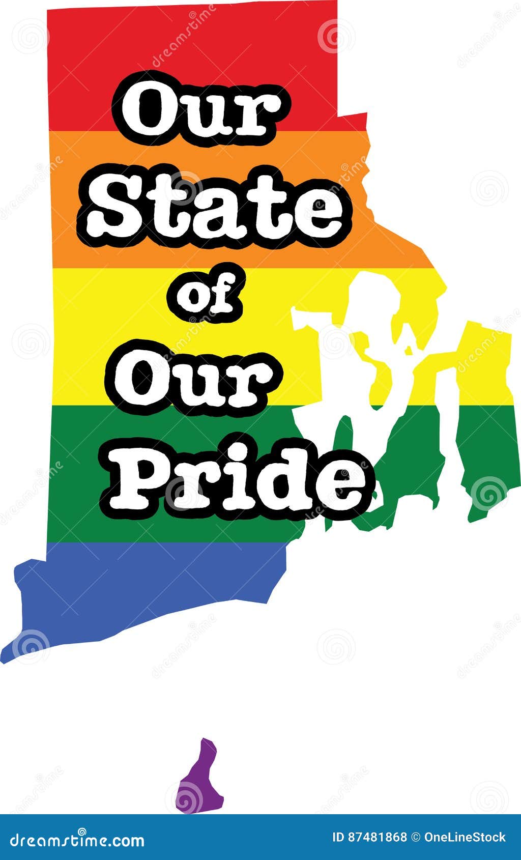Rhode Island Gay Pride Vector State Sign Stock Vector Illustration of