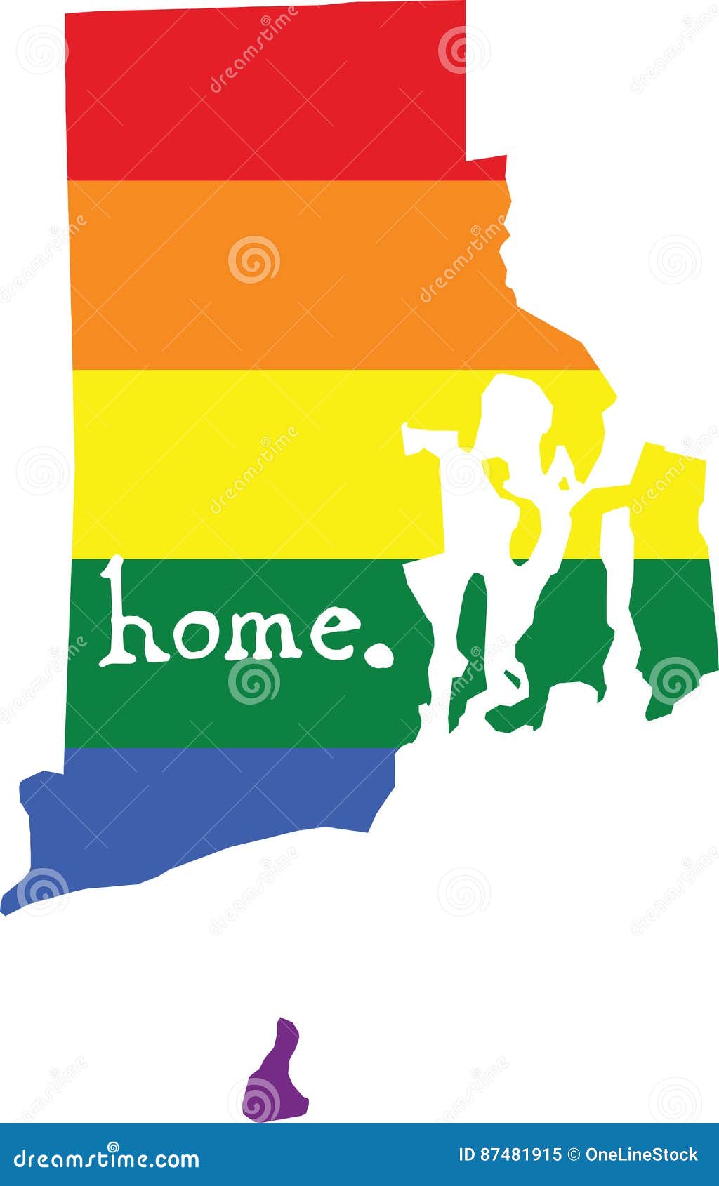 Rhode Island Gay Pride Vector State Sign Stock Vector Illustration of