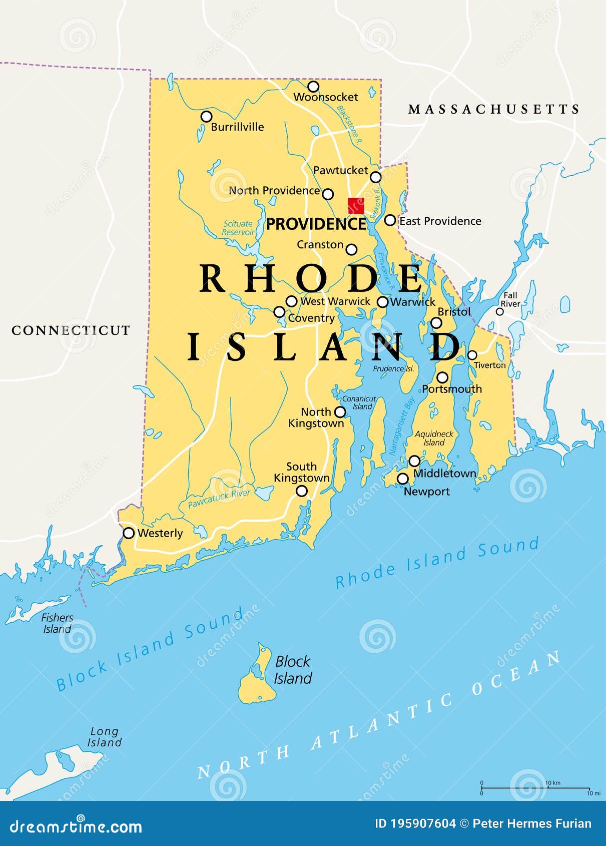 Rhode Island Ri Political Map State Of Rhode Island And Providence