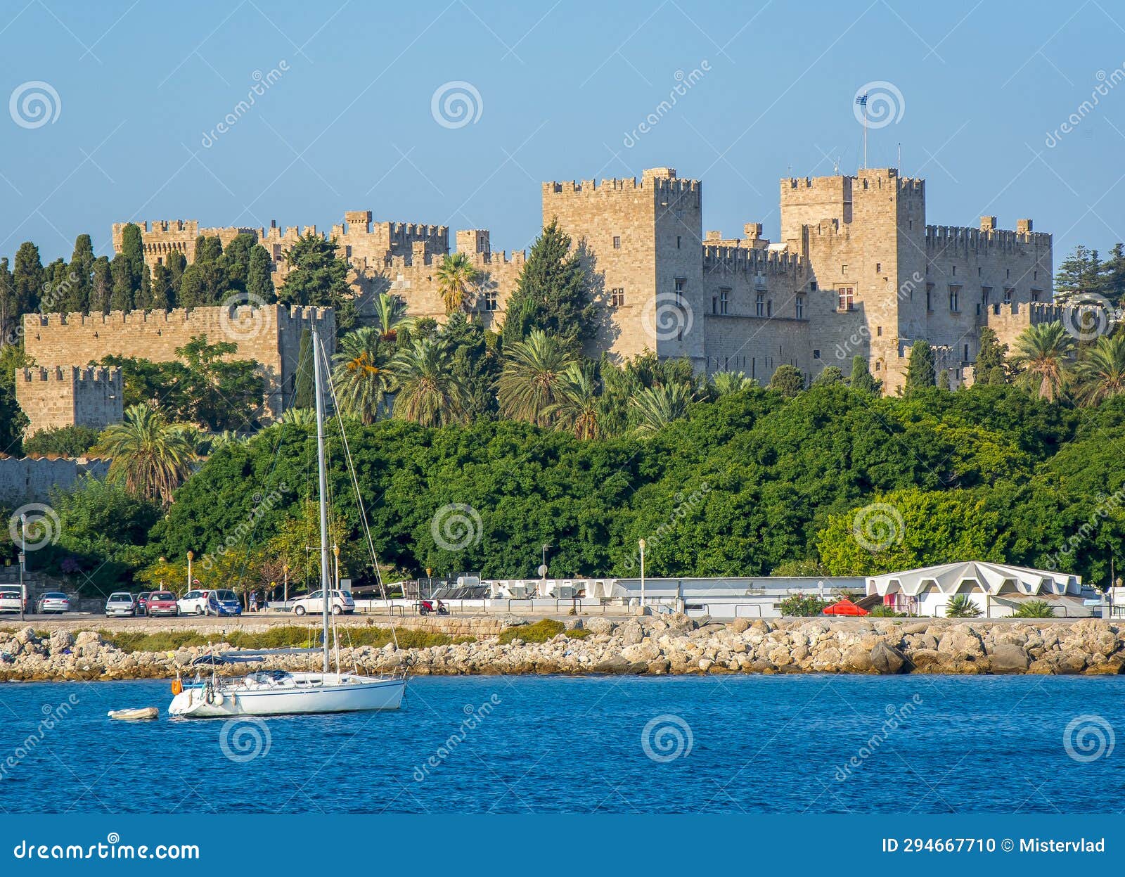 Sightseeing Of Rhodes. Grand masters Palace in Rhodes old town, Rhodes  island, Dodecanese Islands, Greece Stock Photo