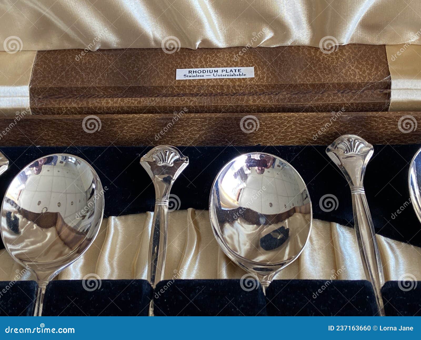 rhodium plate stamped on 1940s cutlery handle rhodium first used in 1930s for cutlery sets,