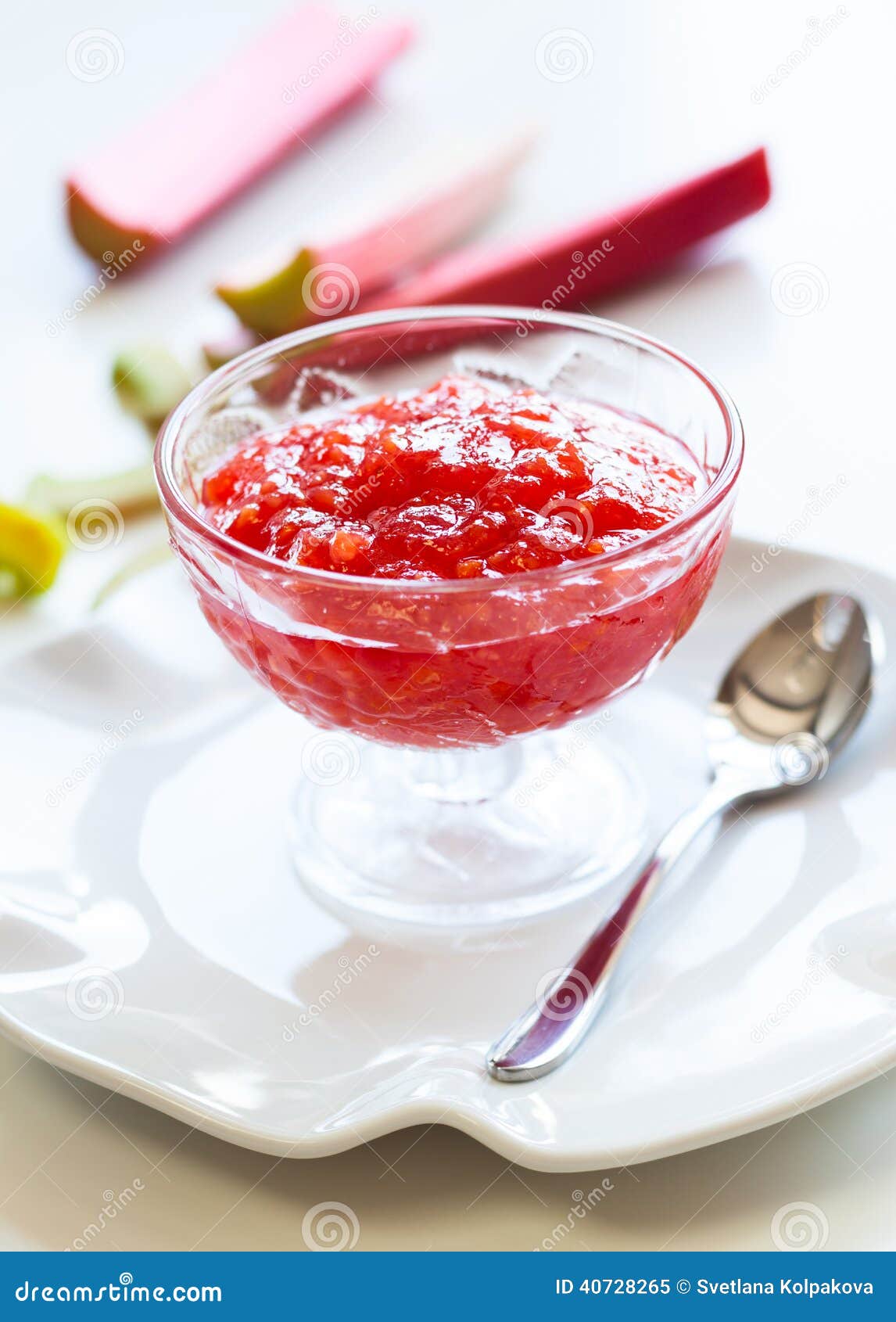 Rhubarb jam stock image. Image of marmalade, healthy 40728265