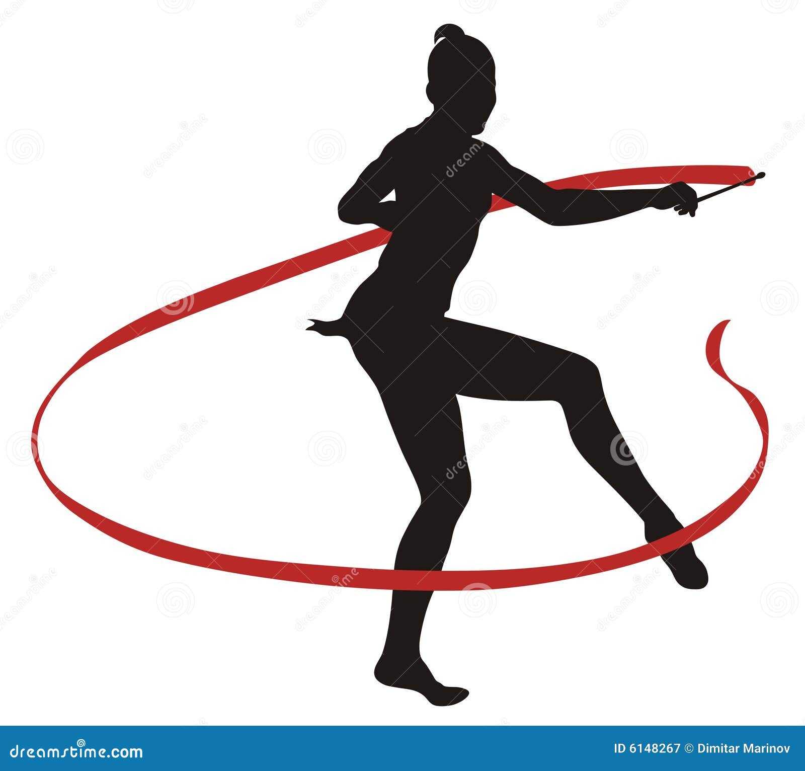 Gymnast with ribbon. Rhythmic Gymnastic. Vector drawing. 24542549 Vector  Art at Vecteezy