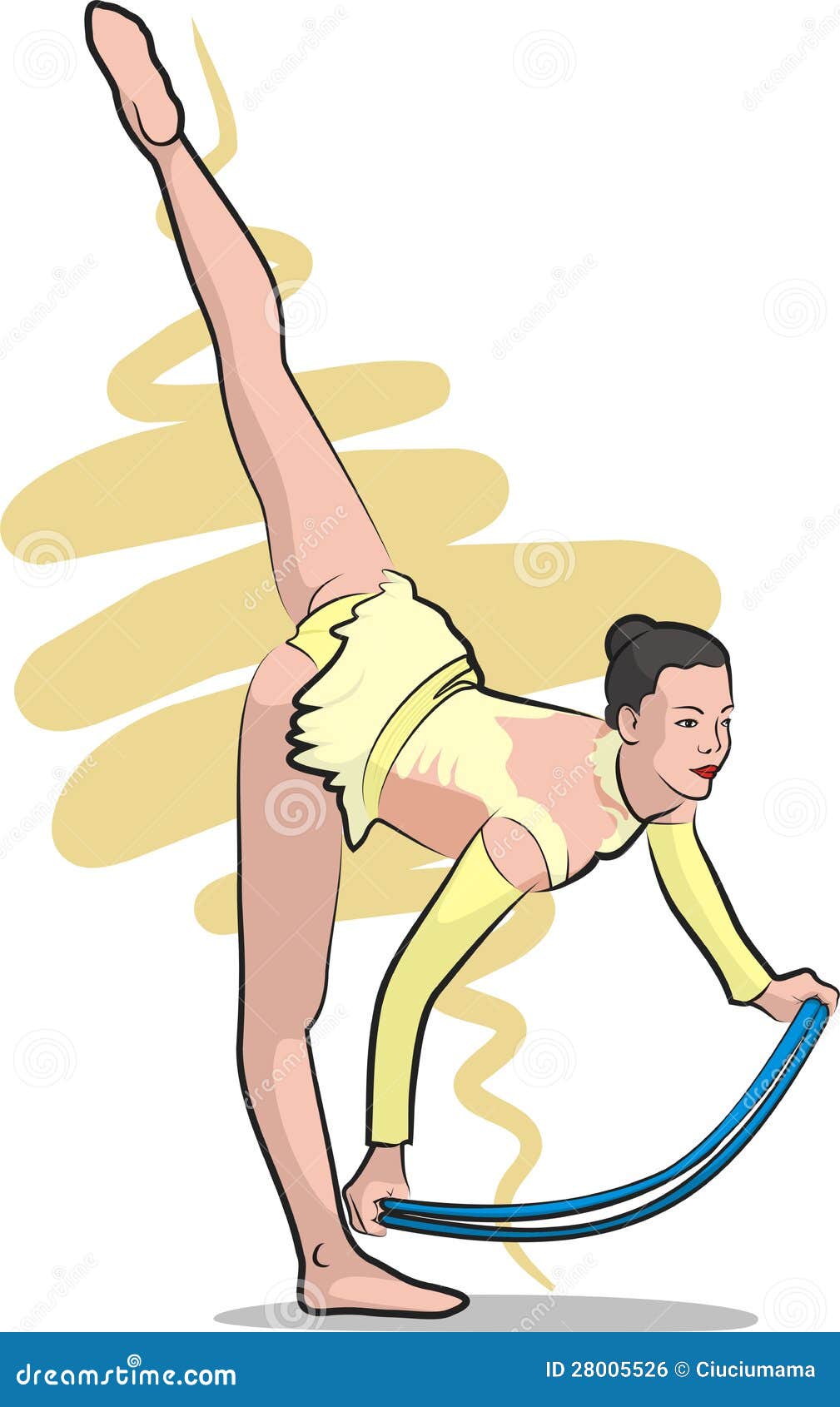 Rhythmic gymnastics - rope stock vector. Illustration of practice - 28005526