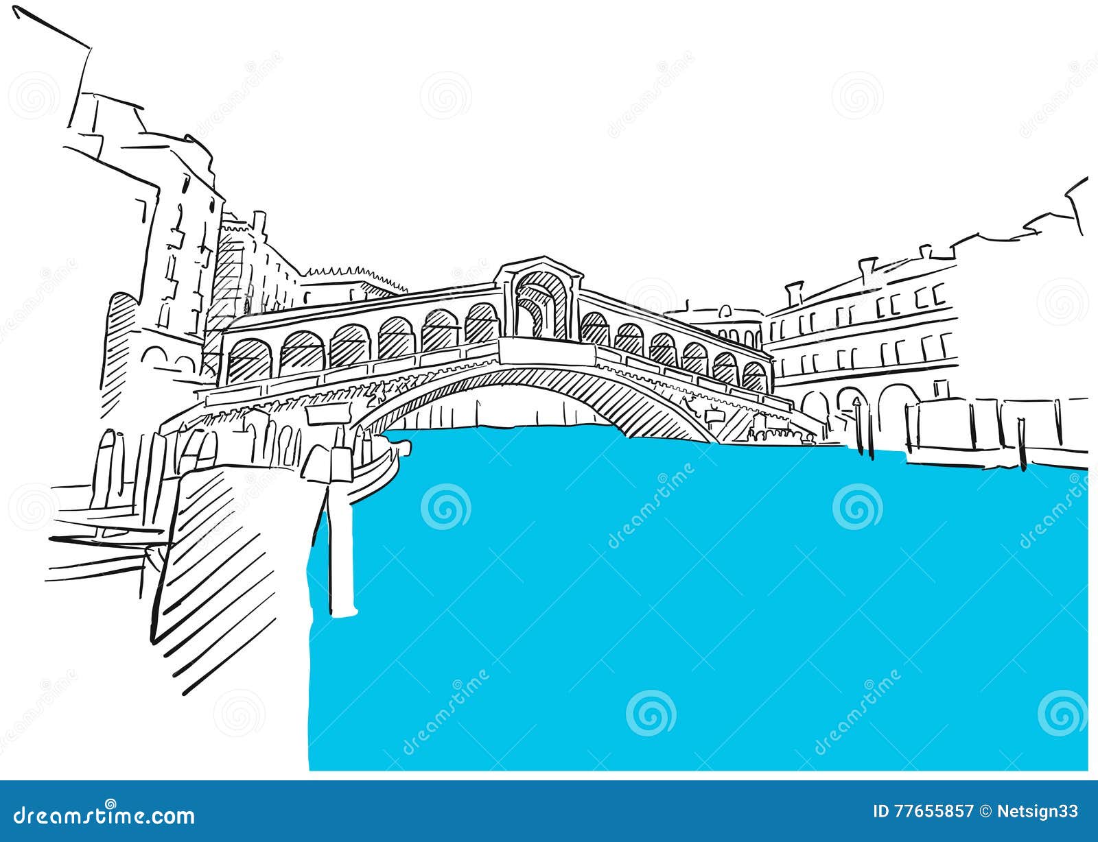 How to Draw Rialto Bridge  Venice  YouTube