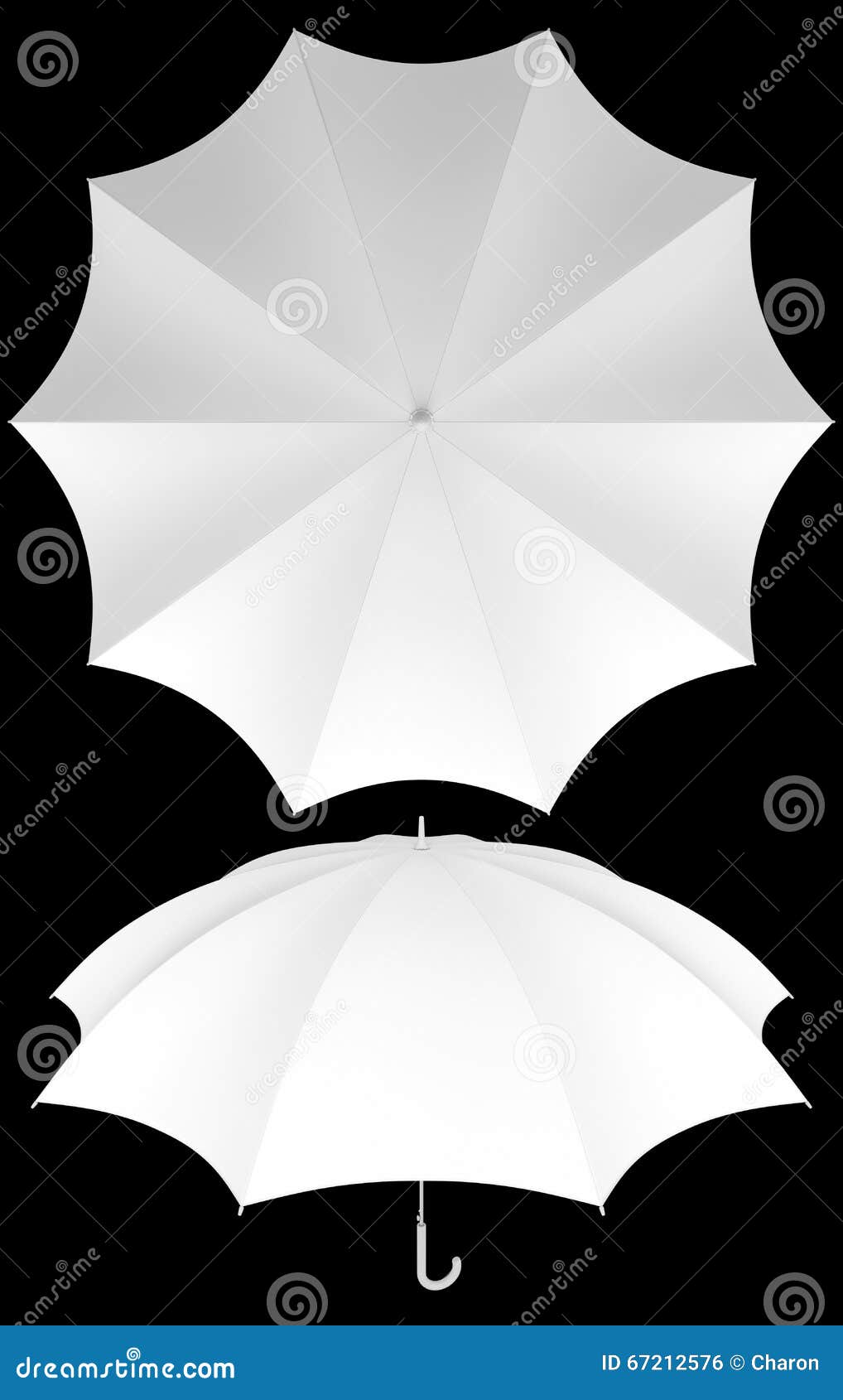 20 Rib Blank Umbrella Template Isolated Stock Photo - Illustration Inside Blank Umbrella Template