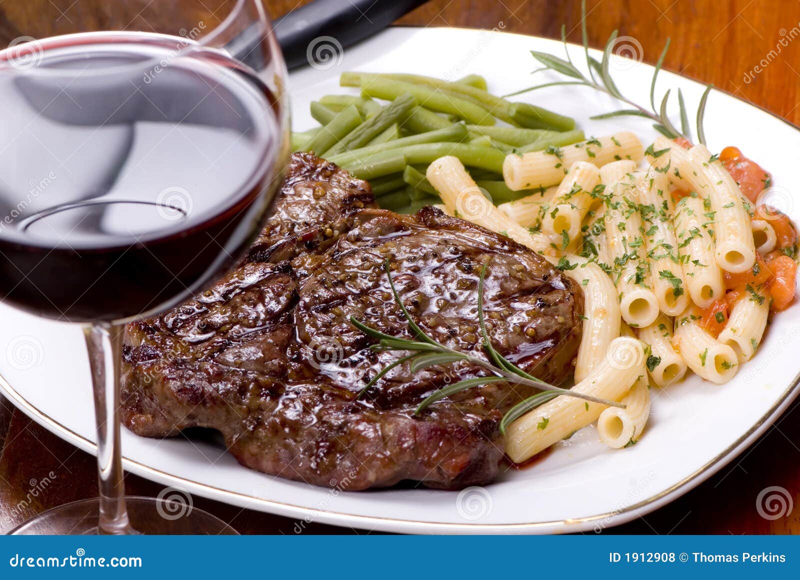 Rib Eye Steak Dinner 5 stock photo. Image of medium, bone 1912908