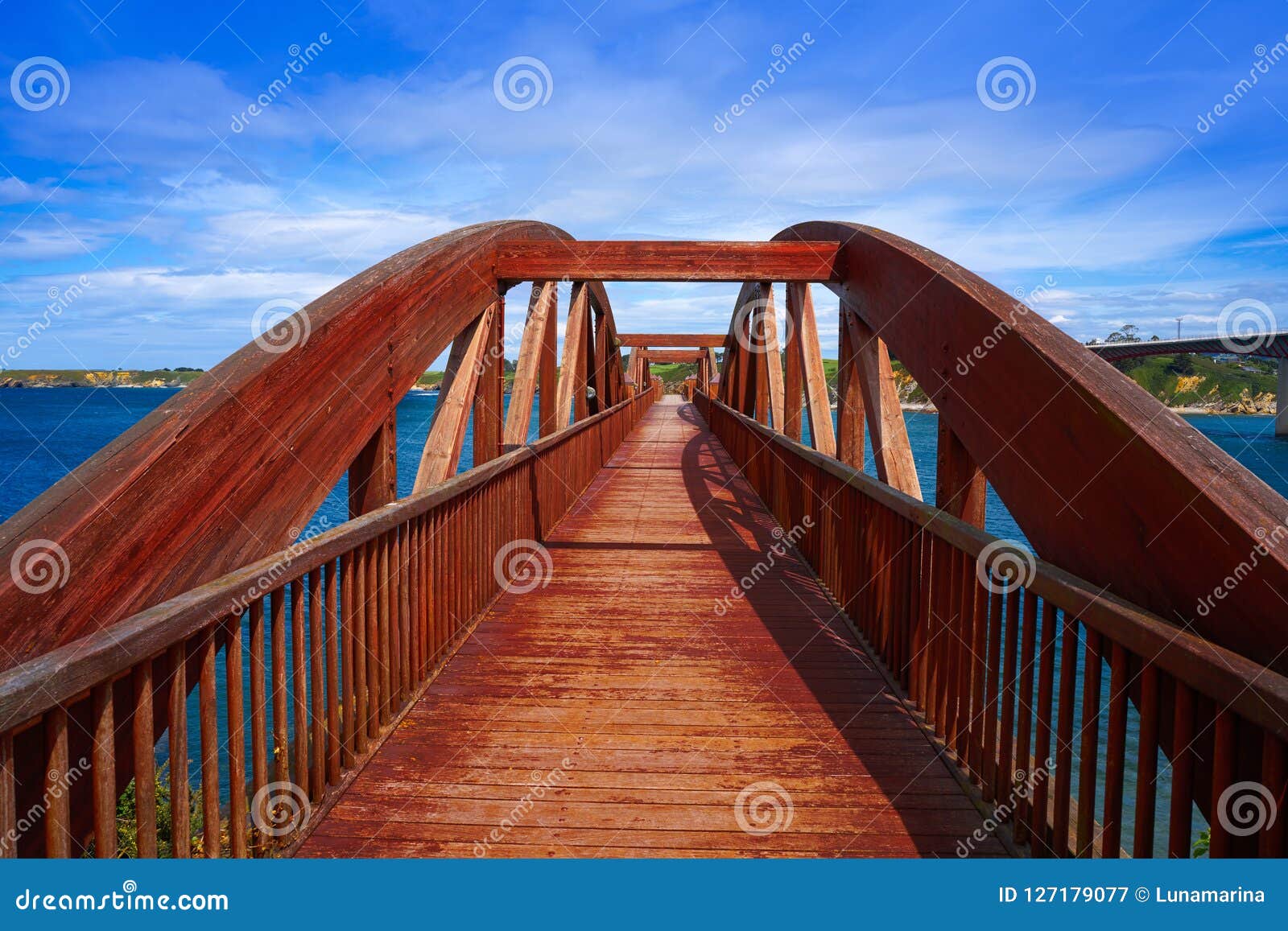 ribadeo bridge viewpoint over eo river galicia spain