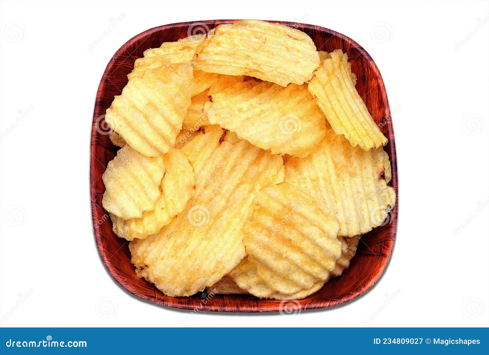 Ribbed Potato Chips in a Bowl Stock Image Image of product, fibres