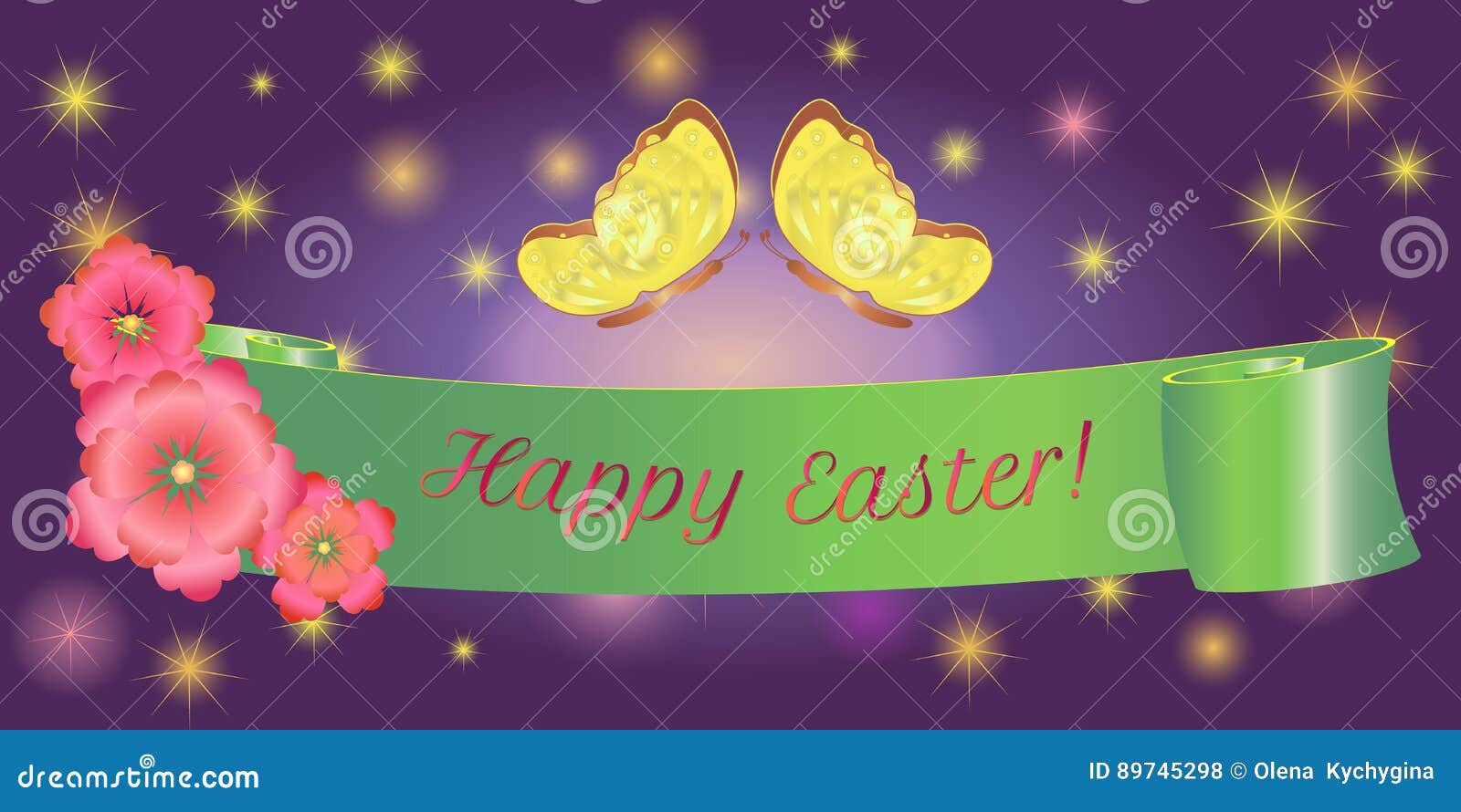 Ribon Banner Happy Easter Butterfly Stock Illustration - Illustration of  easter, pattern: 89745292