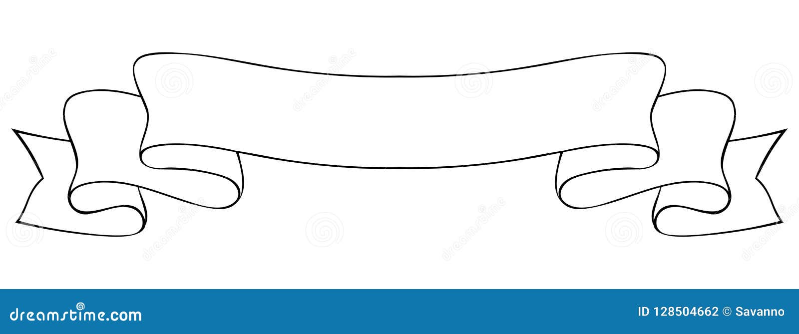 Ribbon Banner. Outline Icon Stock Vector - Illustration of ribbon