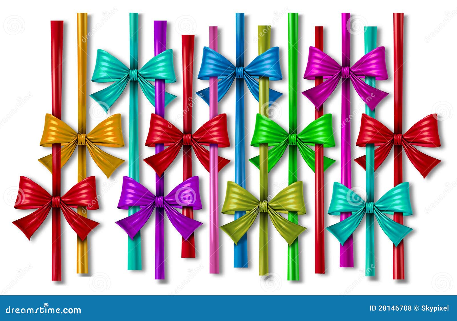 Ribbon Bow Design Element stock illustration. Illustration of giving