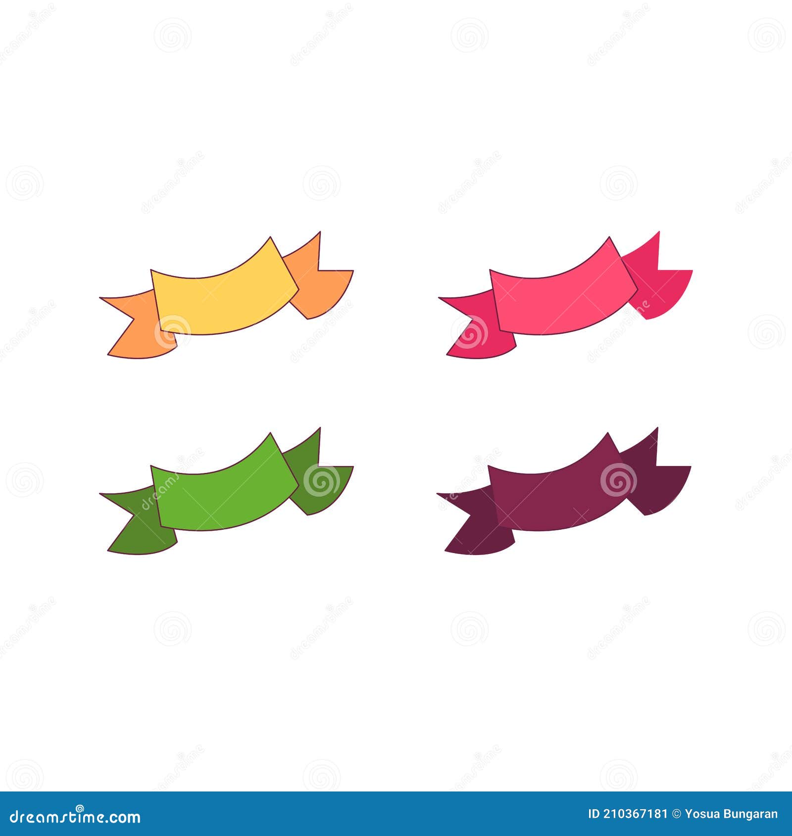 Ribbon Cartoon Doodle Hand Drawn Concept Vector Illustration Stock