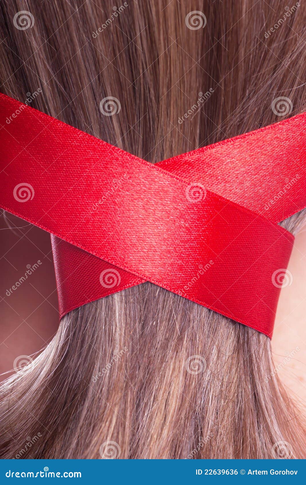 Ribbon in a hair stock photo. Image of woman, close, shiny - 22639636