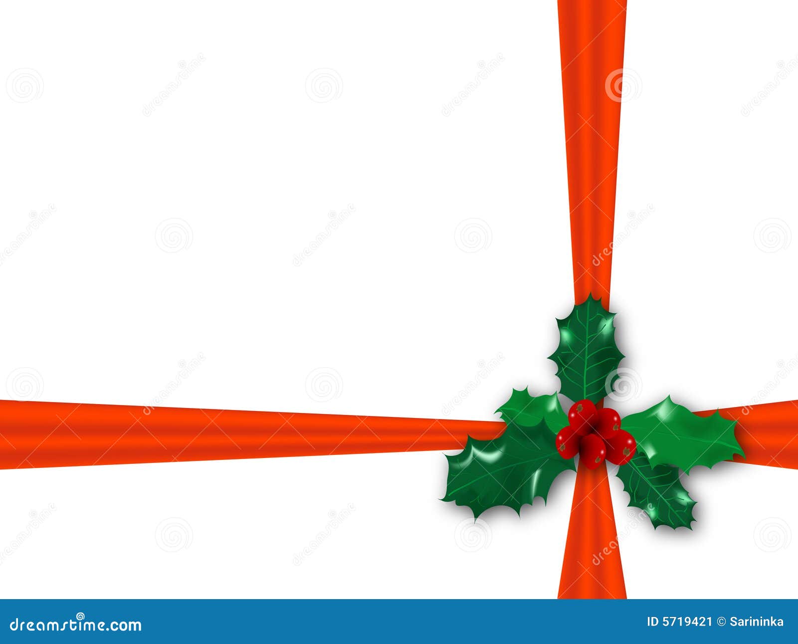 Ribbon with holly stock vector. Illustration of symbol - 5719421
