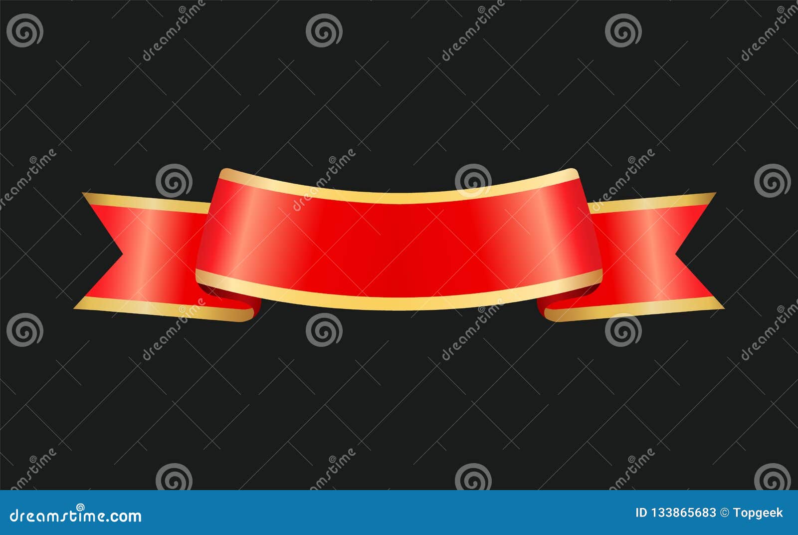 Ribbon Curved Stripe Banner Vector Illustration Stock Vector