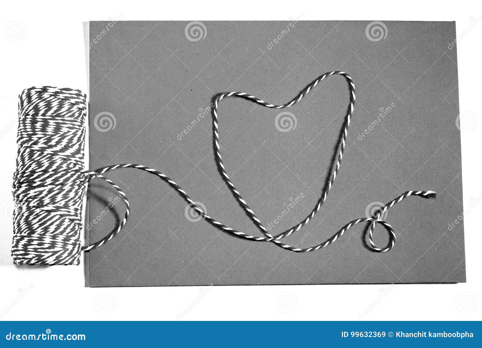 With a Ribbon, Red Rope, White, Envelope, Meaning, Love Stock Image