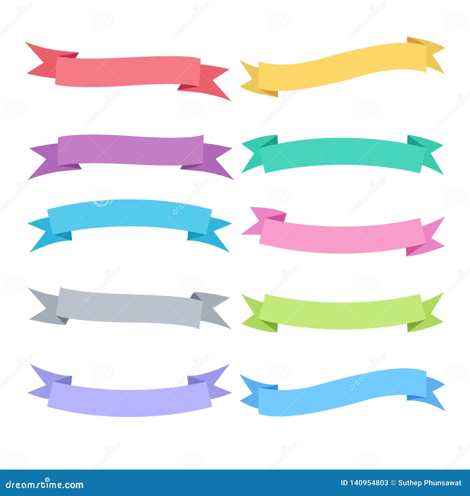 Ribbon Set With Colorful Vector Design Element Illustrator Stock Illustration Illustration Of Modern Empty