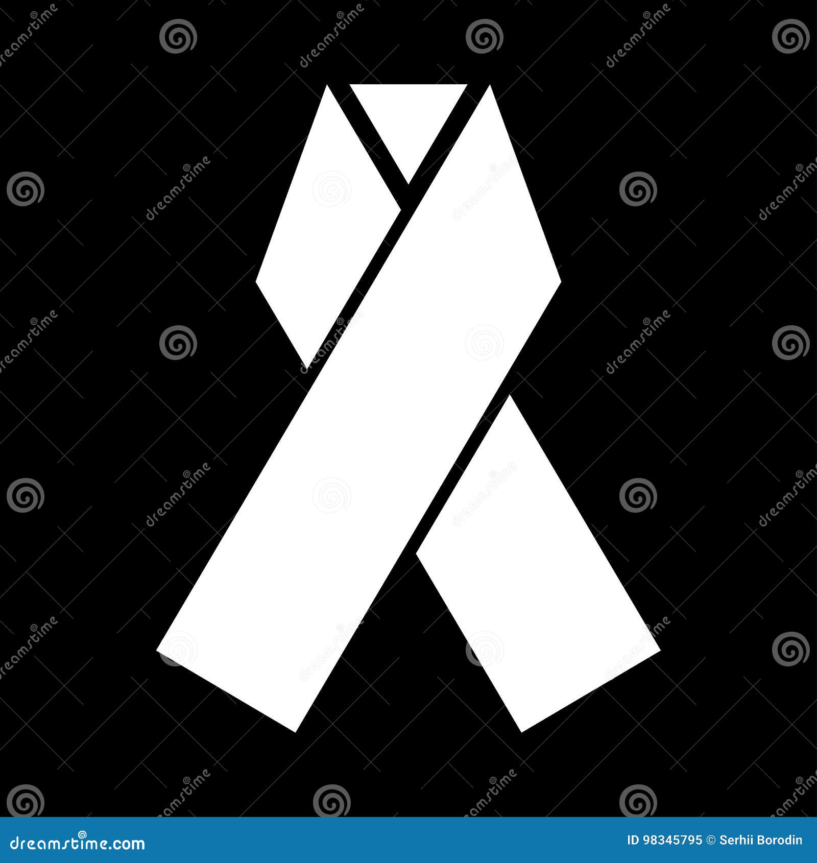 Ribbon white color icon . stock vector. Illustration of curved 98345795