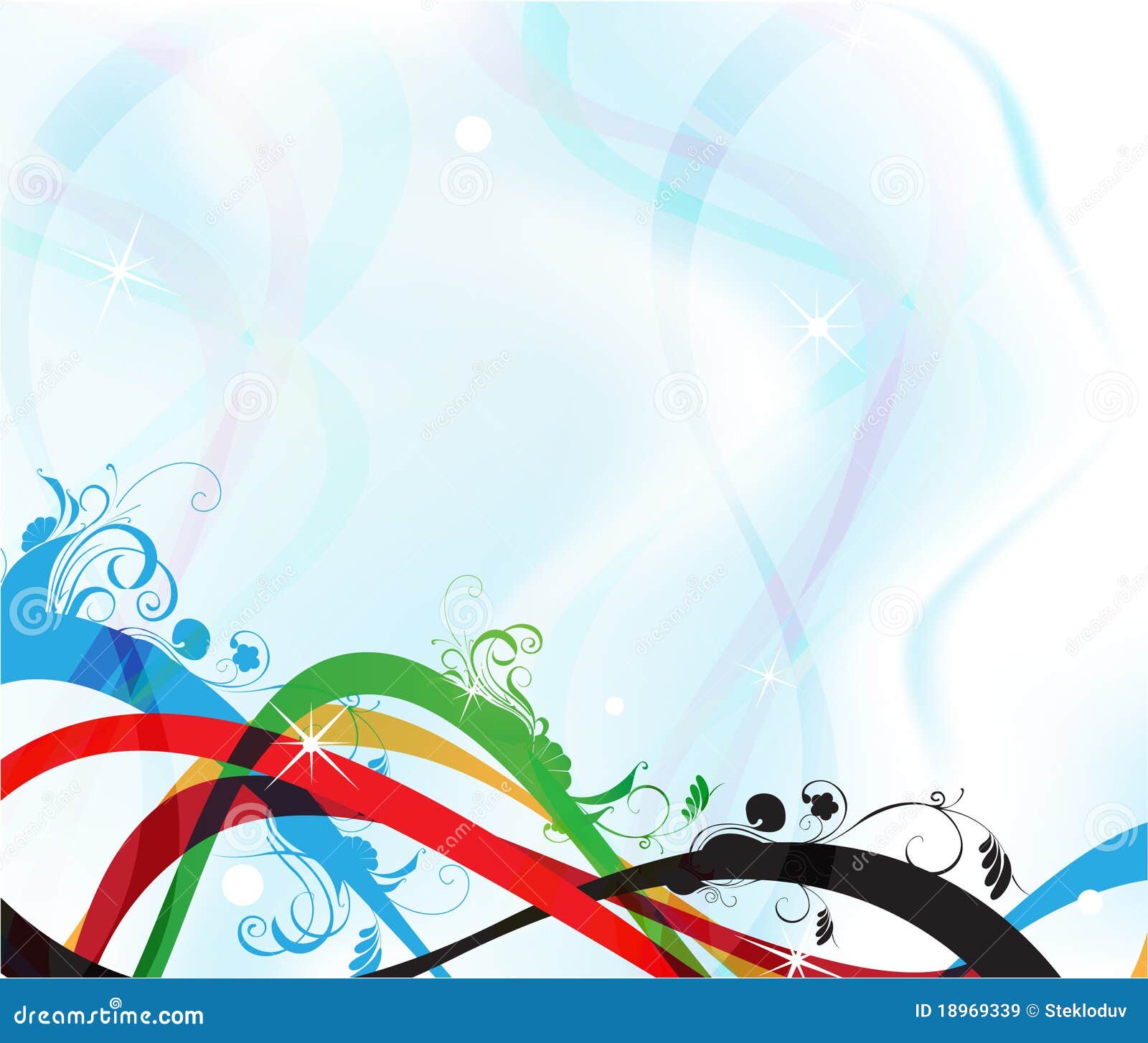 Ribbons and flowers stock vector. Illustration of swirl - 18969339