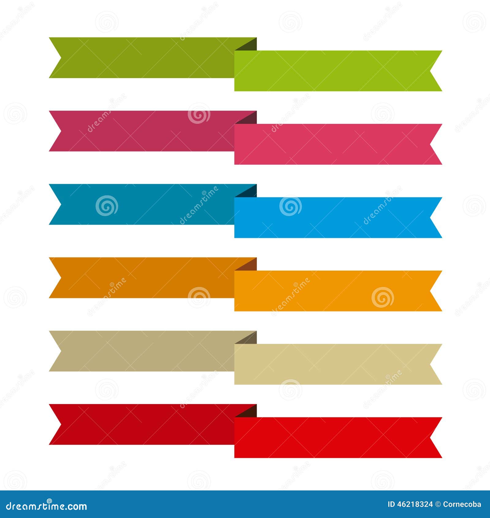 Ribbons Set for Write Inside, Differents Colors Stock Vector ...