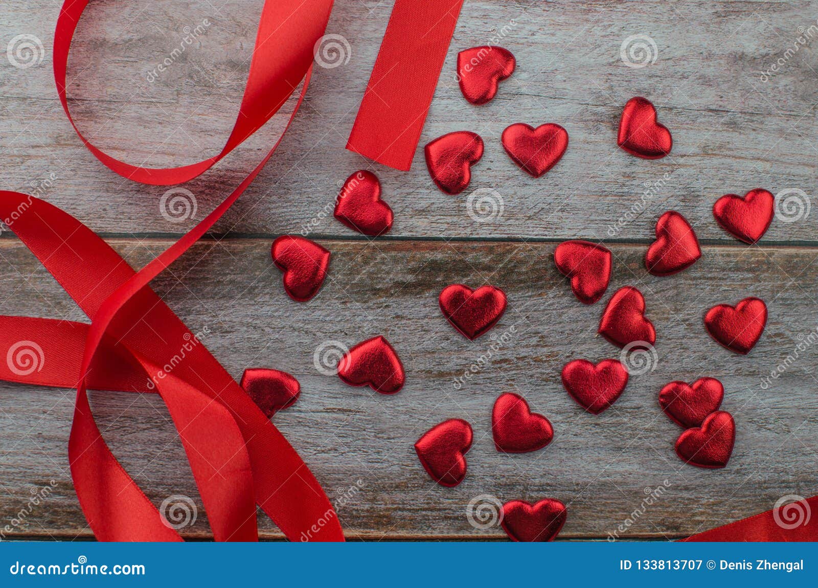 Ribbons Shaped As Hearts on White, Valentines Day Concept Stock Image ...