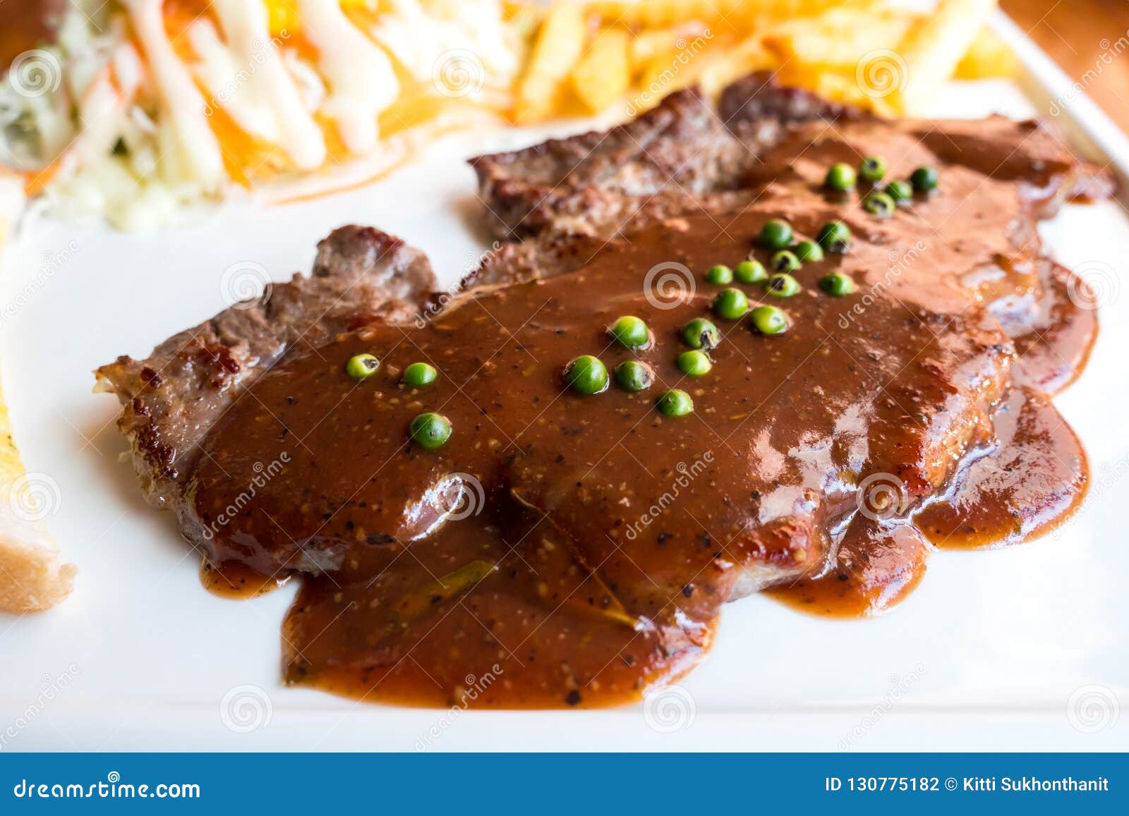 Ribeye Steak with Gravy Sauce Stock Photo Image of dinner, pepper