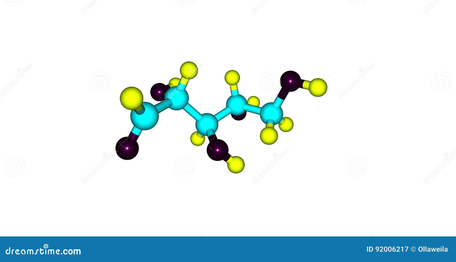 ribose molecular structure on white