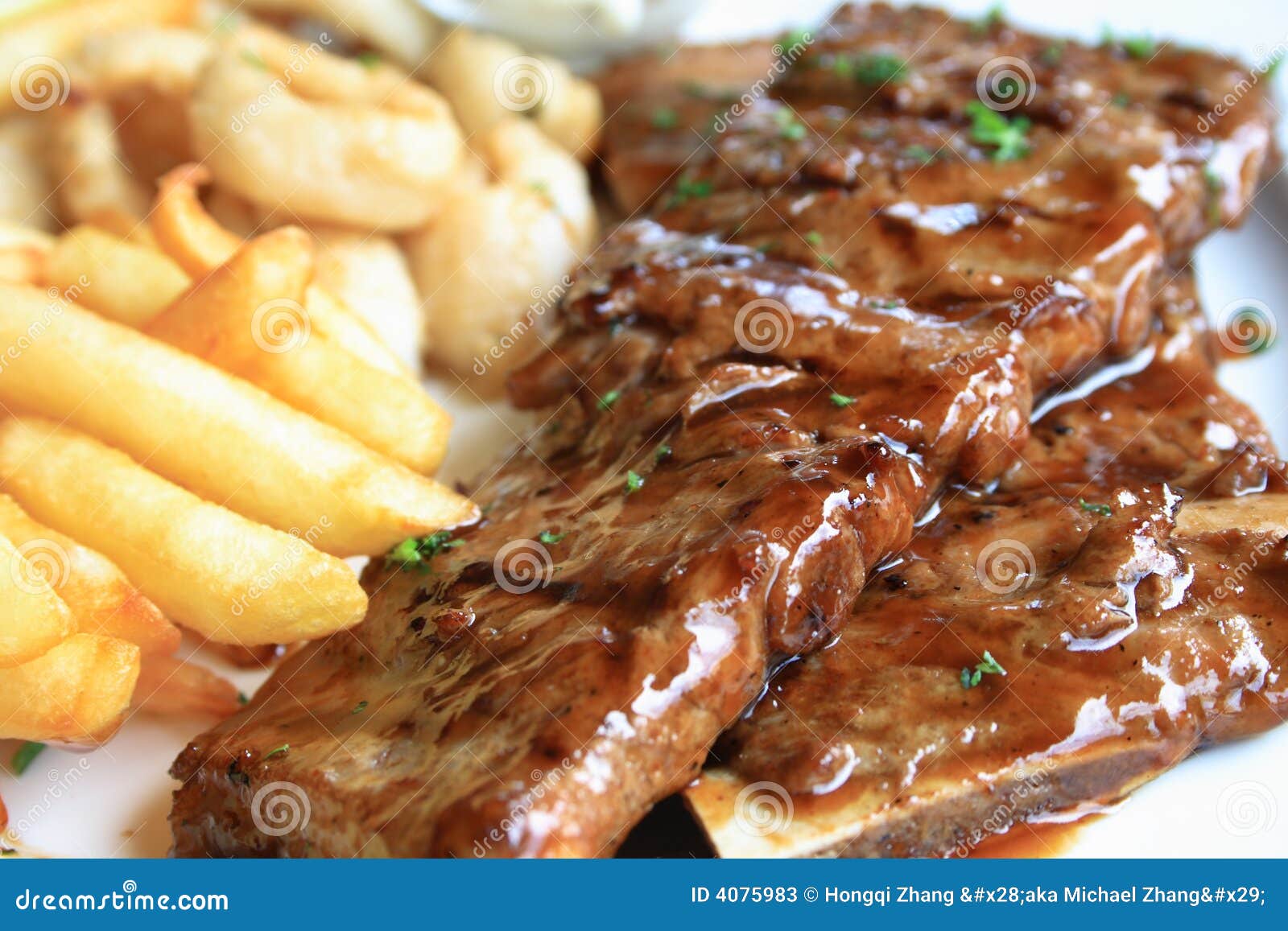 Ribs and chip stock image. Image of menu, habbit, meat 4075983