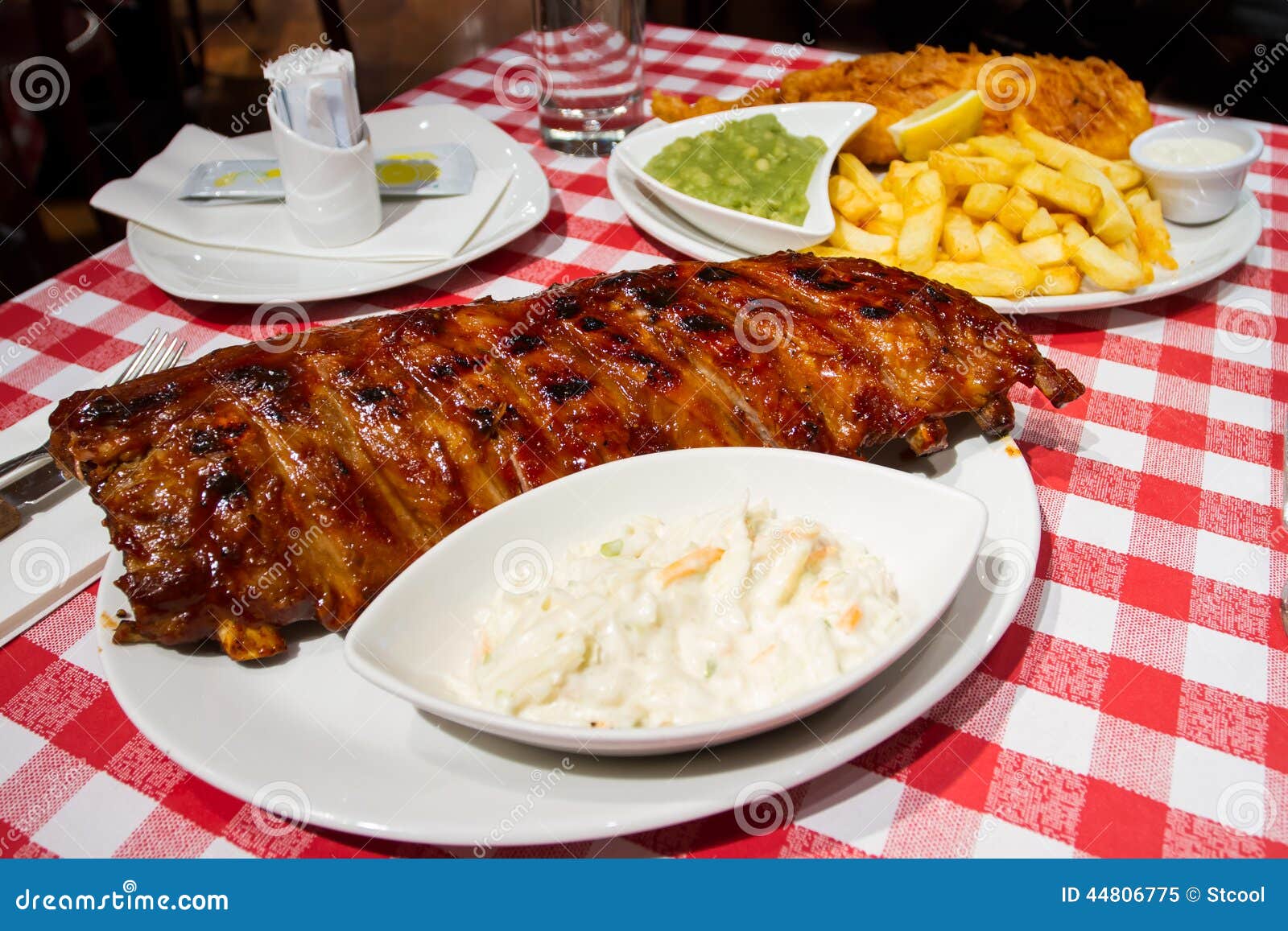 Ribs and Fish & chips stock image. Image of main 44806775