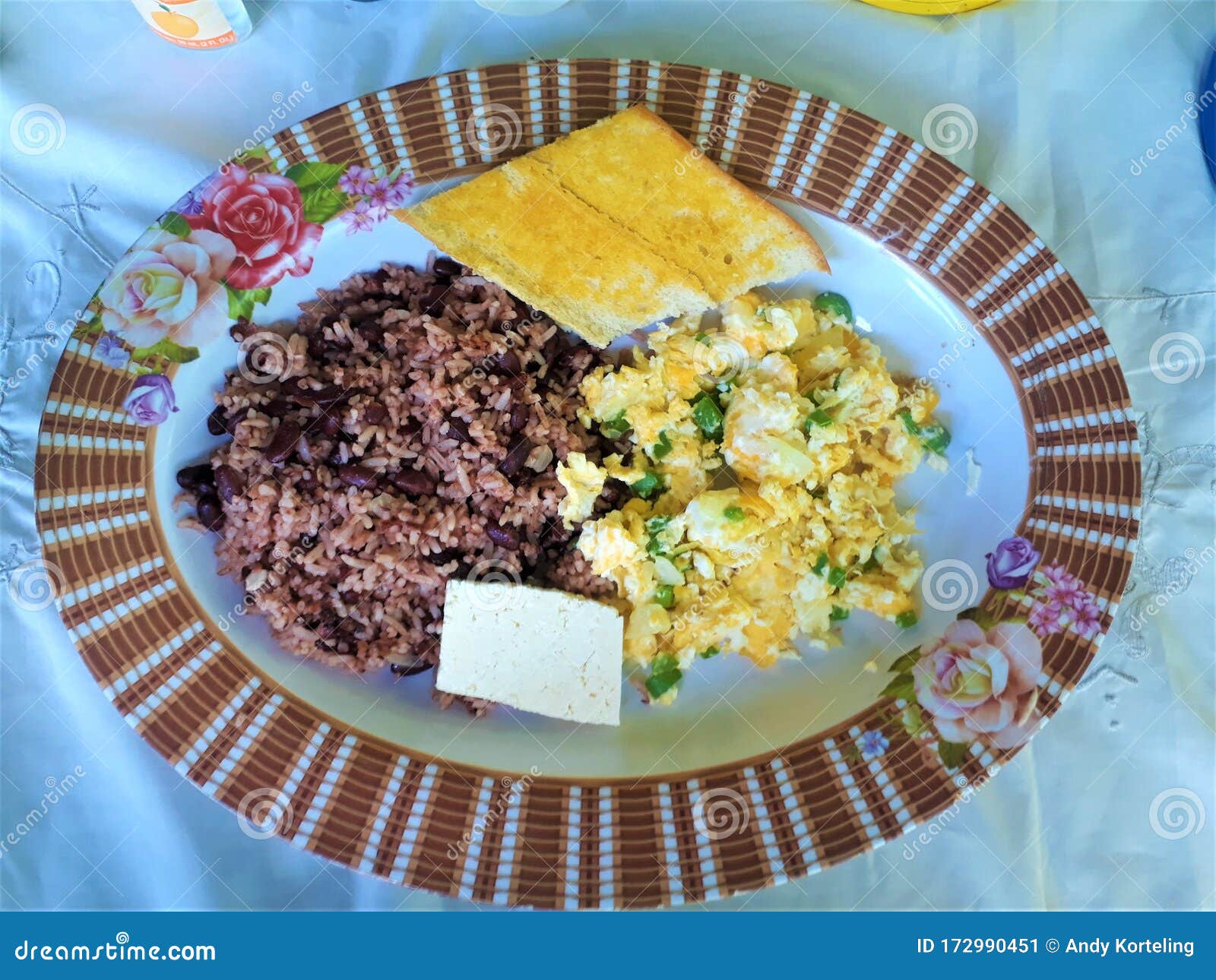 Rice and Beans for Breakfast in Nicaragua Ometepe Stock Image - Image ...